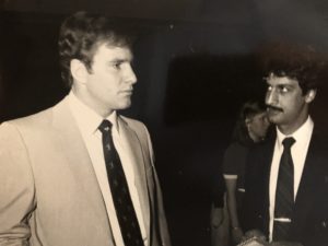 Interviewing President Reagan's Secret Service agent who was injured in the assassination attempt, Tim McCarthy. Photo courtesy of Ray Hanania